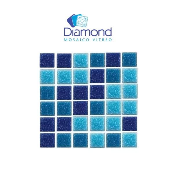 mosaico veneciano mezcla pacifico caribe cobalto 2×2 diamond