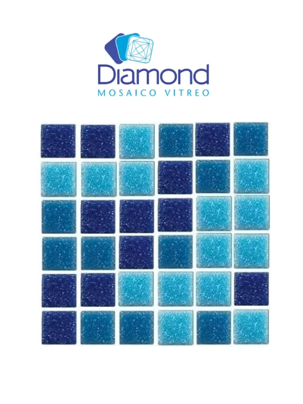 mosaico veneciano mezcla pacifico caribe cobalto 2×2 diamond