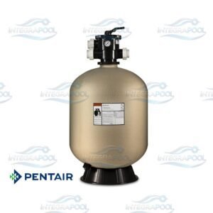 Filtro de Arena Pentair Sand Dollar con válvula superior de 6 posiciones. Su tanque termoplástico de una sola pieza ofrece alta resistencia, excelente rendimiento de filtración y un mantenimiento sencillo para albercas residenciales.